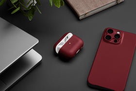 Latercase crimson on wireless charger demonstrating charging compatibility benefit