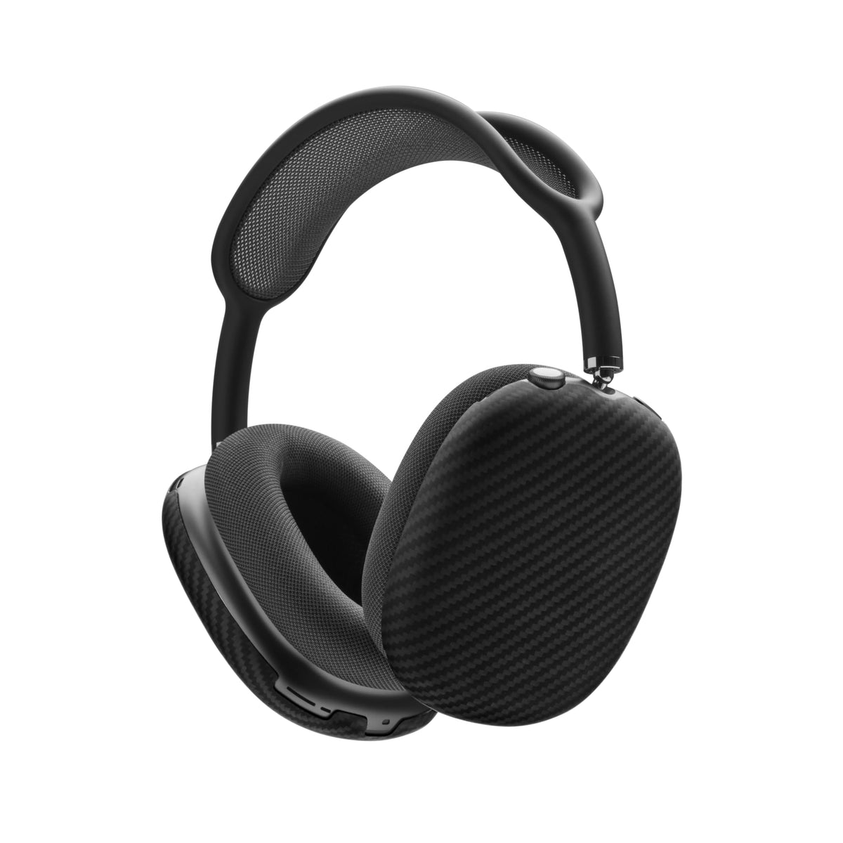 Latercase front view on AirPods Max showing precise fit and protection benefit