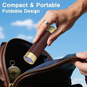 Glow-in-the-dark compass detail aids orientation in low light.
