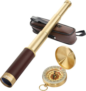 Laupha pirate telescope with brass finish for authentic outdoor exploration.