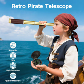 Laupha pirate telescope with leather-wrapped handle for comfortable outdoor use.