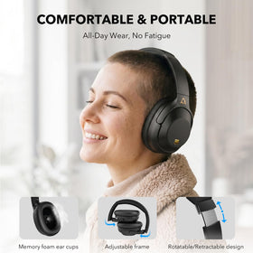 Lavales side profile highlighting 40mm driver housing, delivers Hi-Res LDAC audio