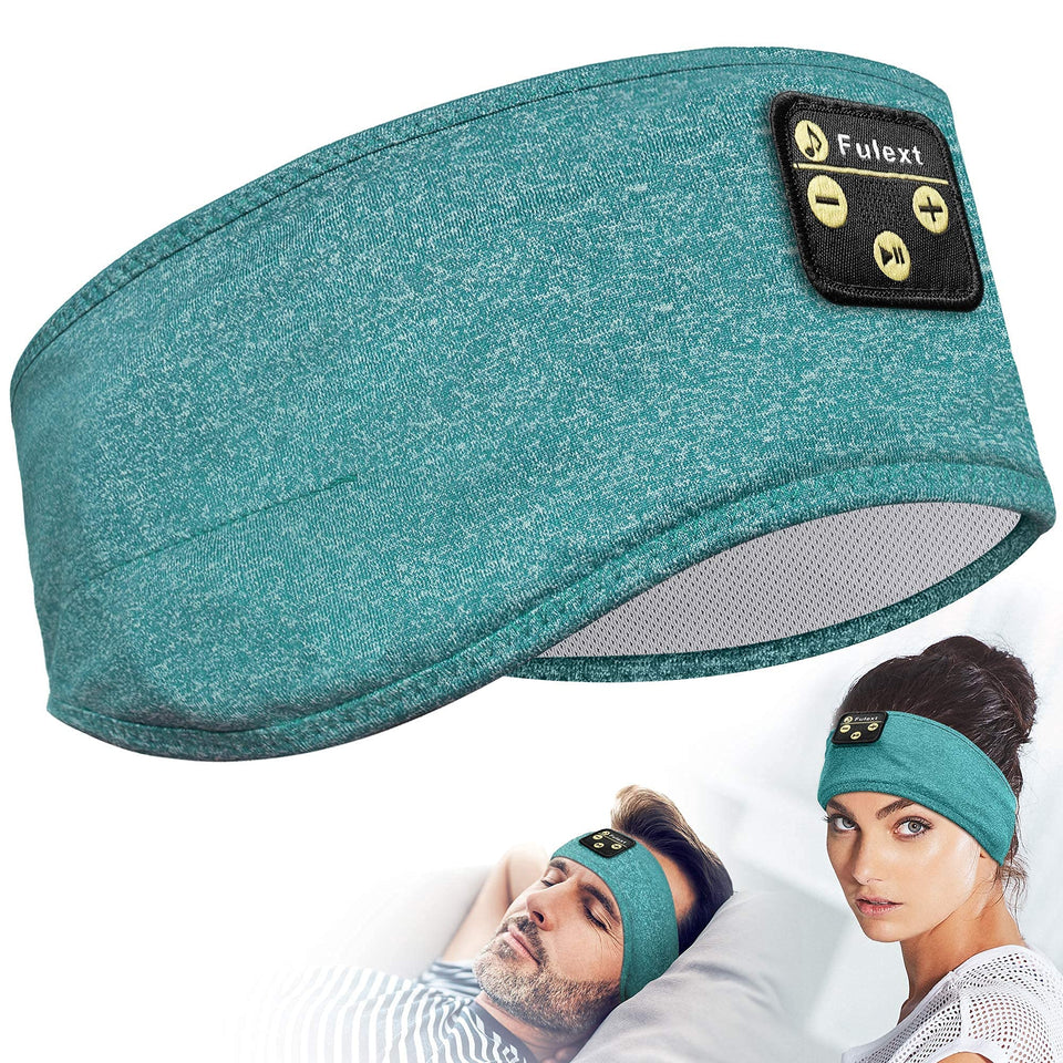 lavince front view of headband showing soft fabric and clear controls, promotes restful sleep