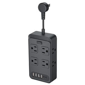 Lazdeck short extension cord with 8 AC ports for simultaneous charging.