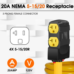 LAZMUMI NEMA 14-30P male plug close-up, compatible with modern dryers