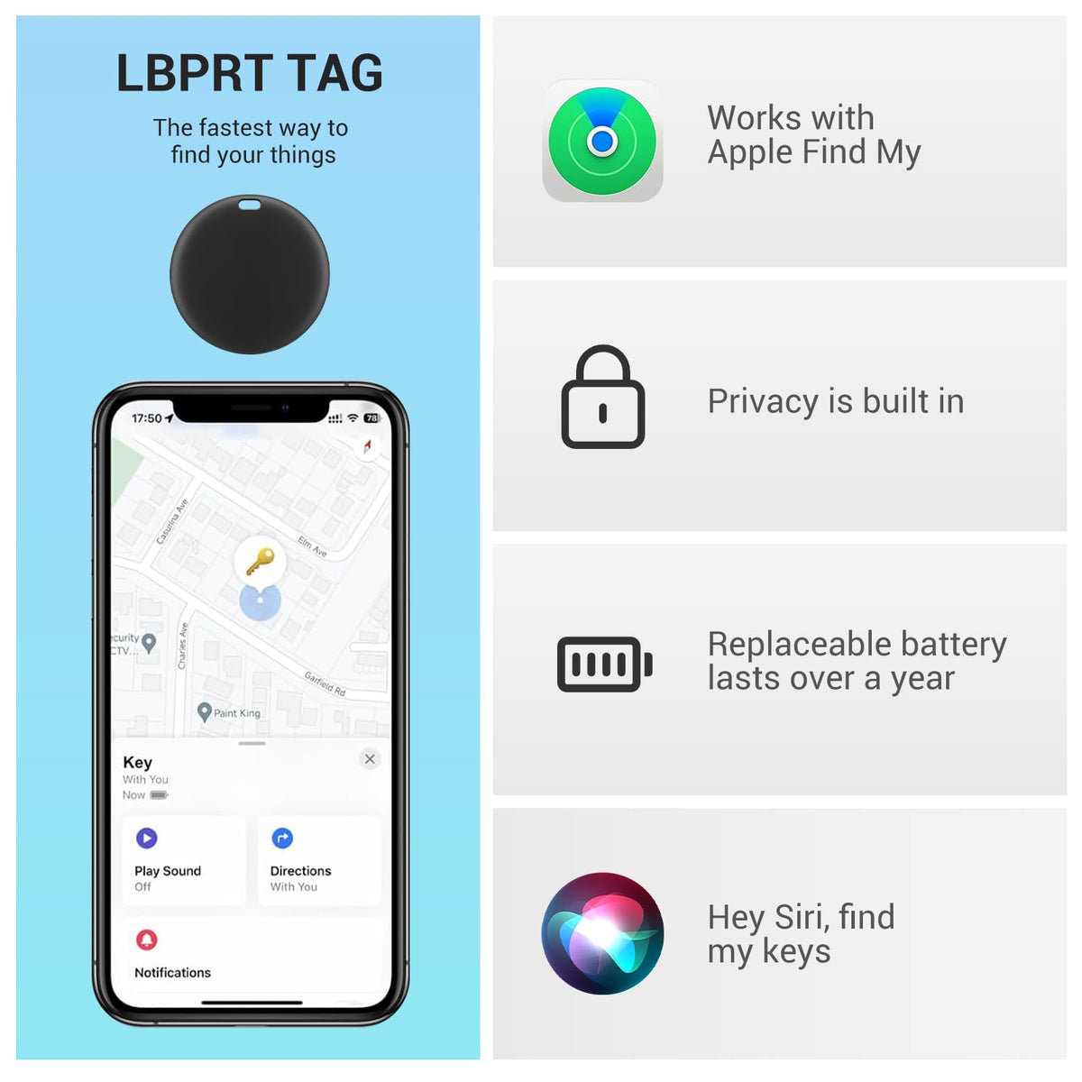 LBPRT tracker attaches to keys, helps locate wallet using Find My network