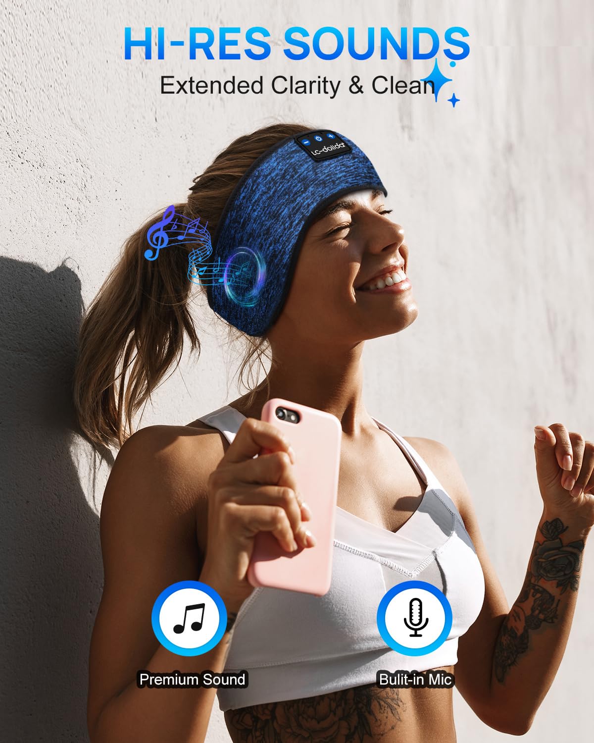 LC-dolida close-up of ultra-thin speaker, shows comfortable low-profile audio