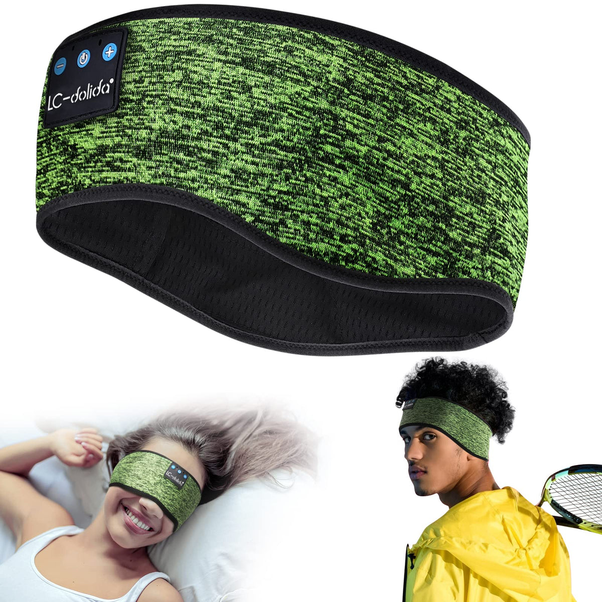 LC-dolida olive sleep headphones band offers comfortable night music on the move.