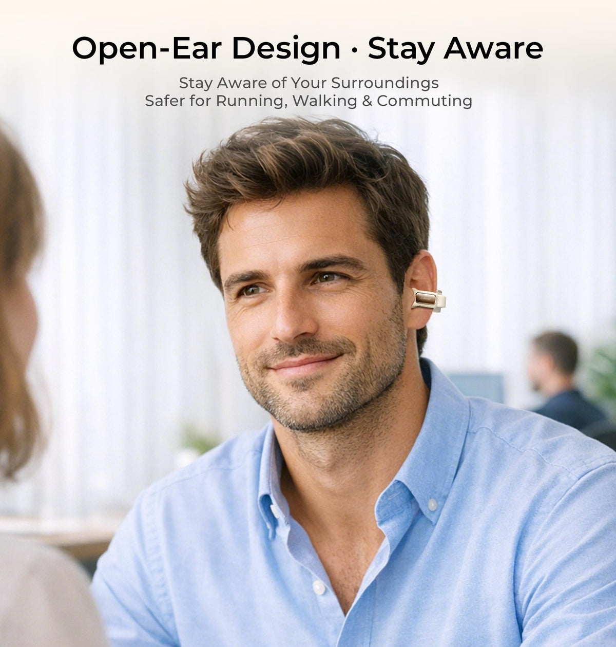 LC-dolida open-ear awareness keeps you aware of surroundings while listening.