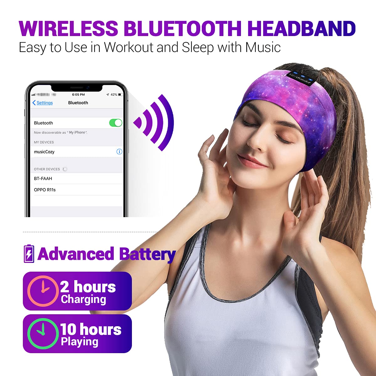 LC-dolida sleep headband 3-in-1 design with sleep mask and music