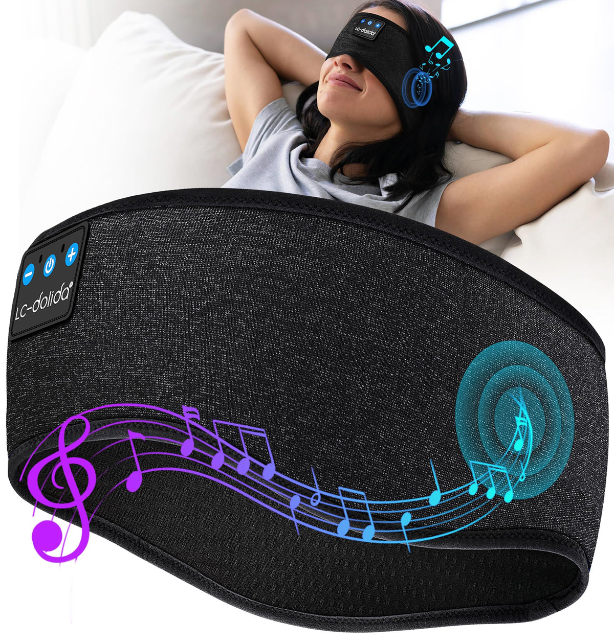LC-dolida Sleep Headband offers breathable comfort for all-night wear.