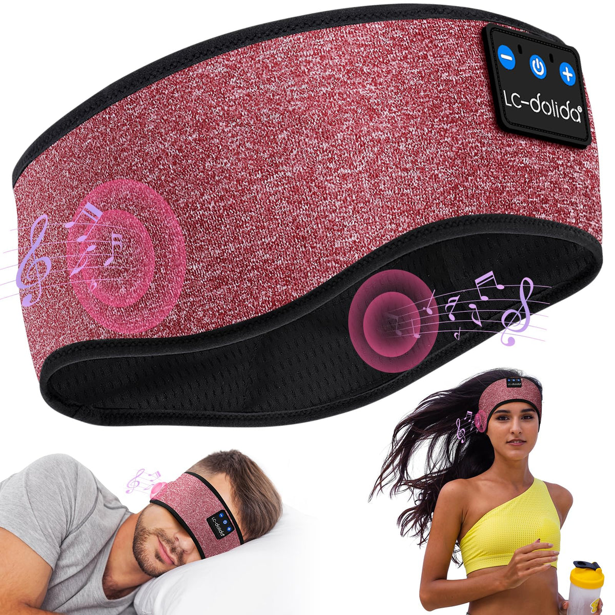 LC-dolida Sleep Headband demonstrates breathable material for comfortable all-night wear