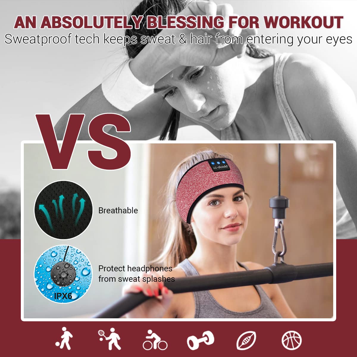 LC-dolida Sleep Headband control pod for easy music and volume control