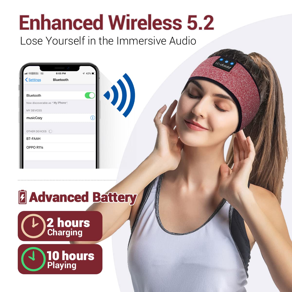 LC-dolida Sleep Headband washable design allows easy cleaning after workouts