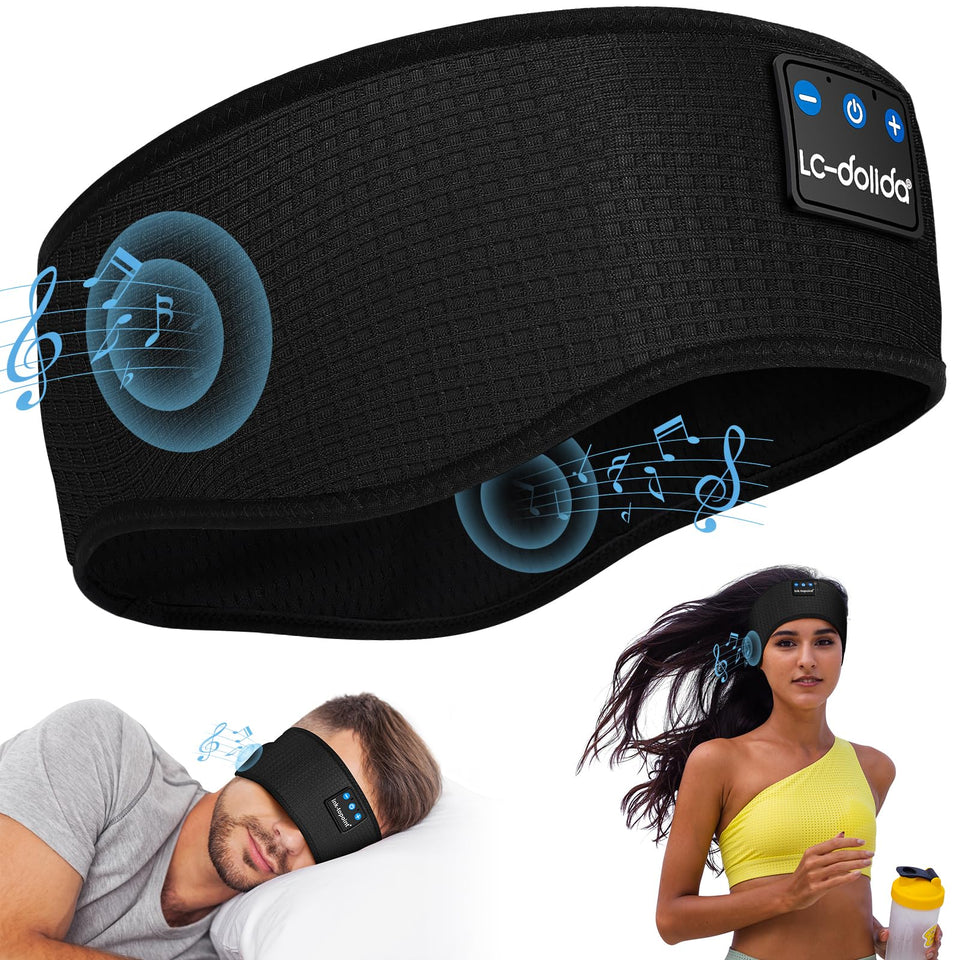 LC-dolida Sleep Headphones with 3-in-1 design for music, calls, and sleep comfort