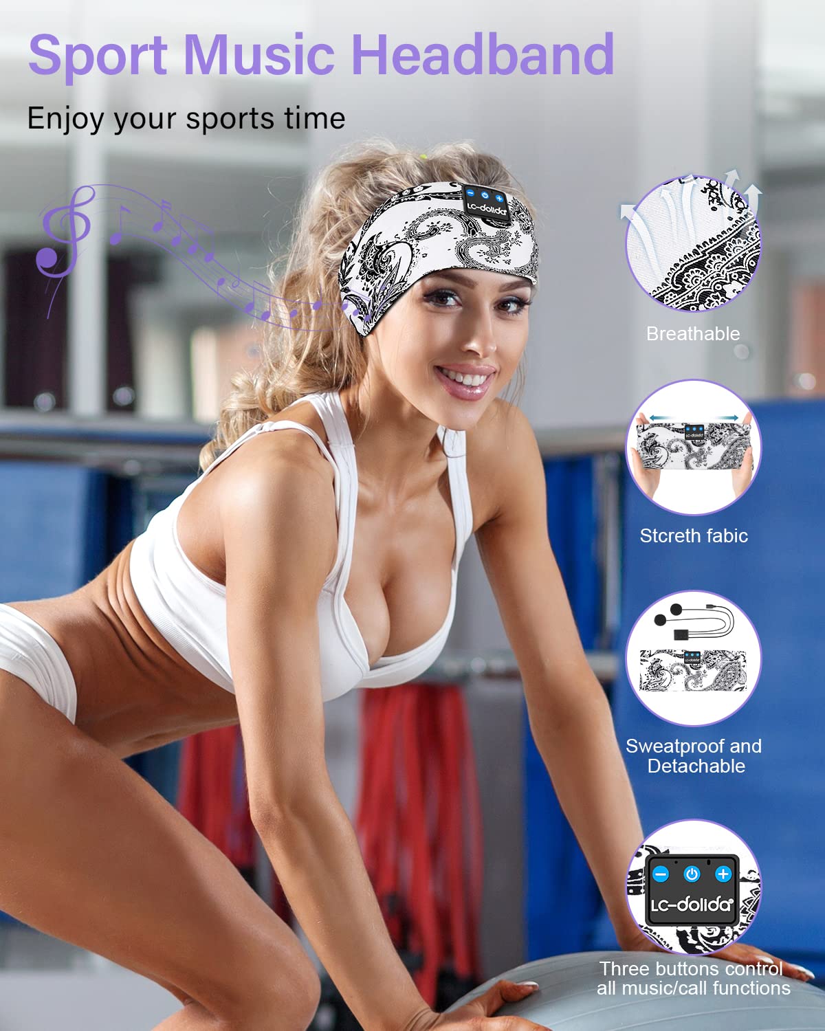 LC-dolida sleep headphones Bluetooth setup showing wireless freedom during travel