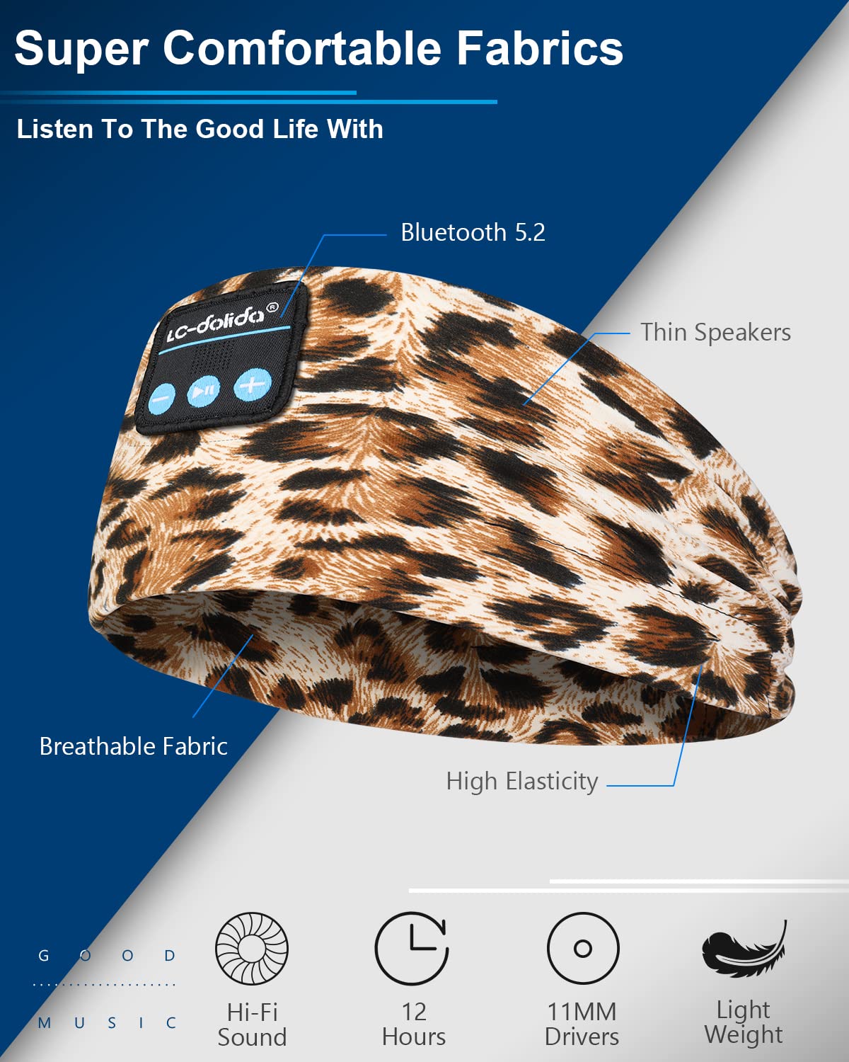 LC-dolida sleep headphones fast-charge and long playback during workouts