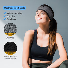 LC-dolida ash-grey headband with built-in microphone enabling hands-free calls