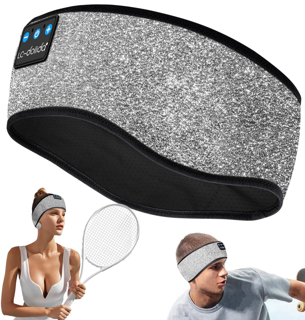 LC-dolida Sleep Headphones headband with reflective design for nighttime visibility