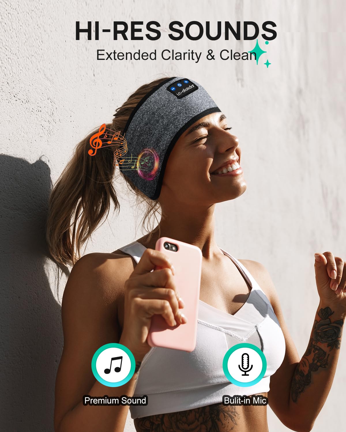 LC-dolida Headband used by side sleepers with slim speakers for gentle listening.