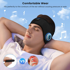 LC-dolida Sleep Headphones soft fabric band for day-to-bed comfort