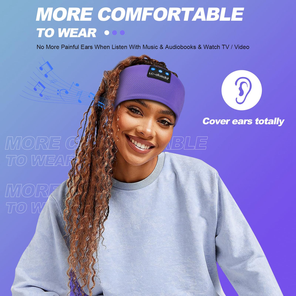 LC-dolida Sleep Headphones washable design for easy cleaning.