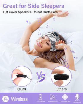 LC-dolida sleep headphones thin speakers close-up highlighting slim, unobtrusive audio
