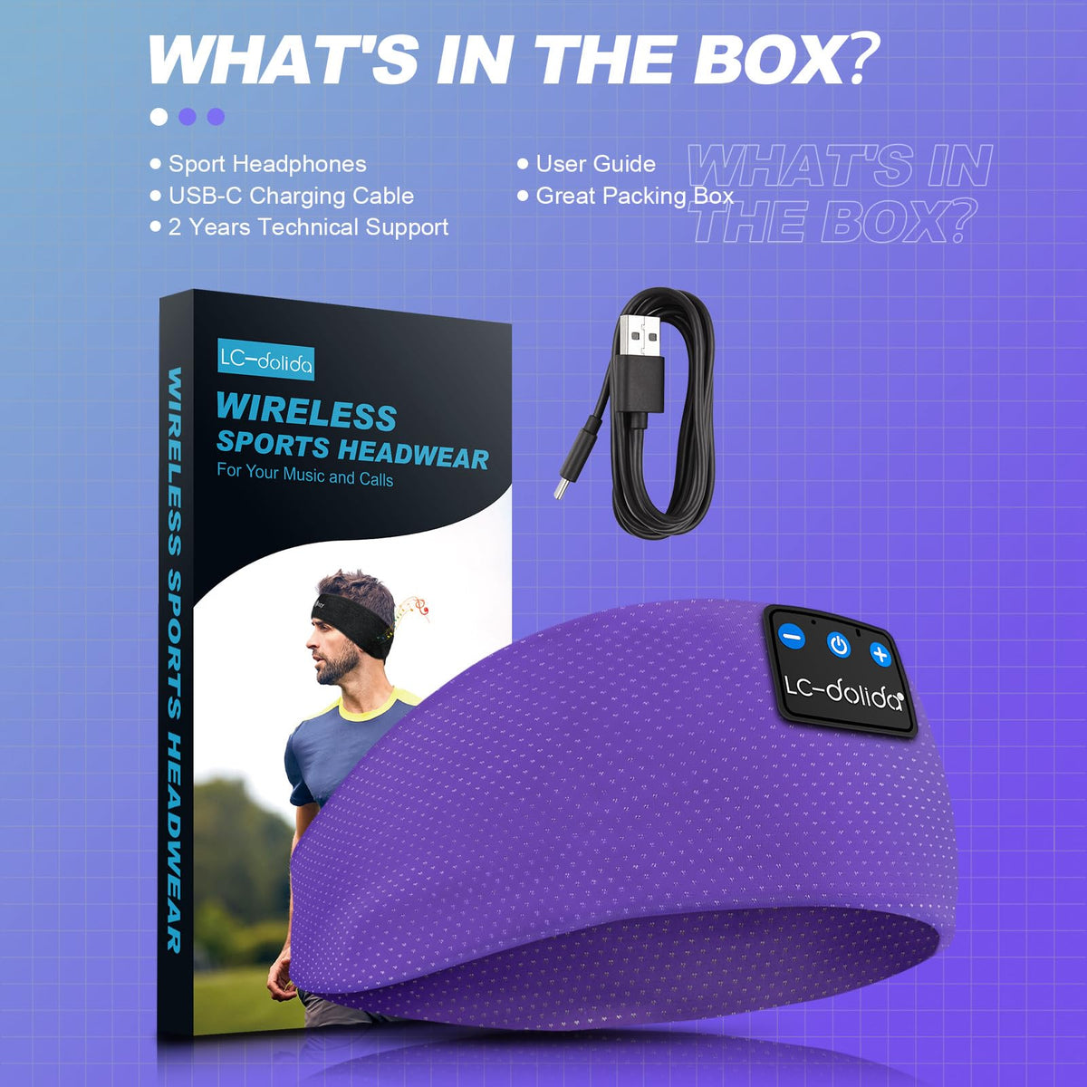 LC-dolida Sleep Headphones travel case included protects on the go.