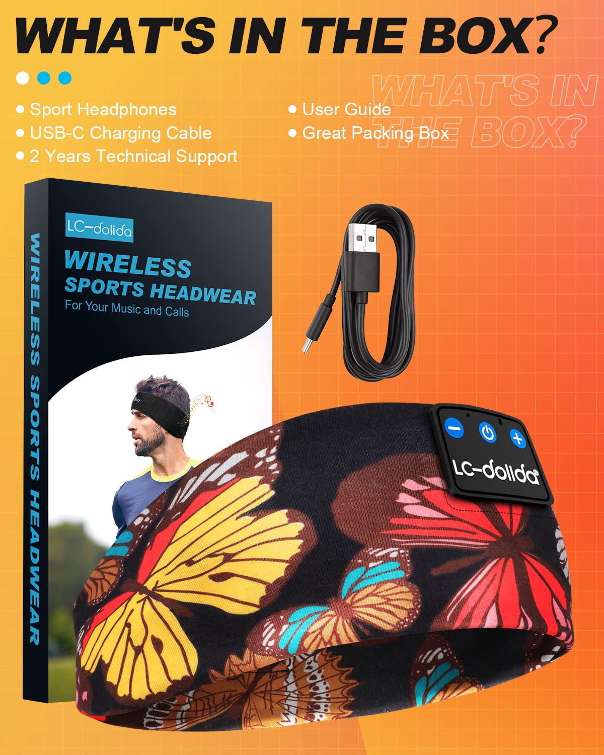 LC-dolida washable headband with removable speakers for easy care
