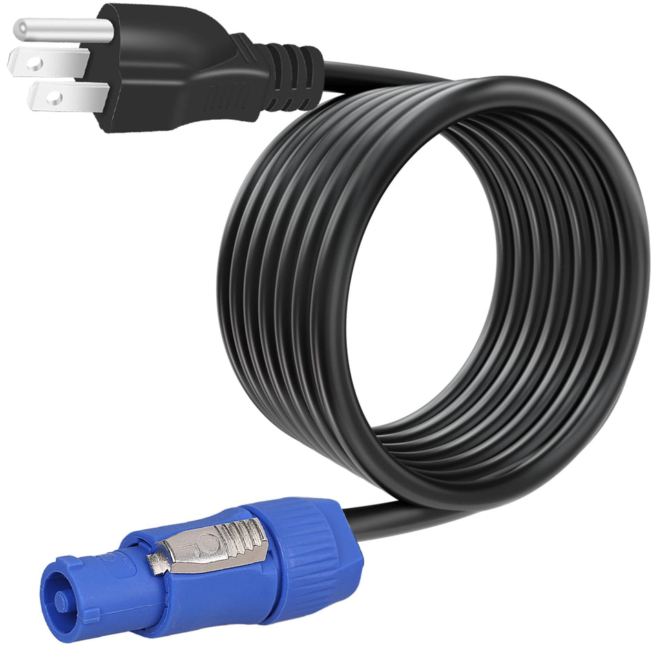 LCMLA 3-prong NEMA to PowerCon cable assembly enables secure outdoor power connections.