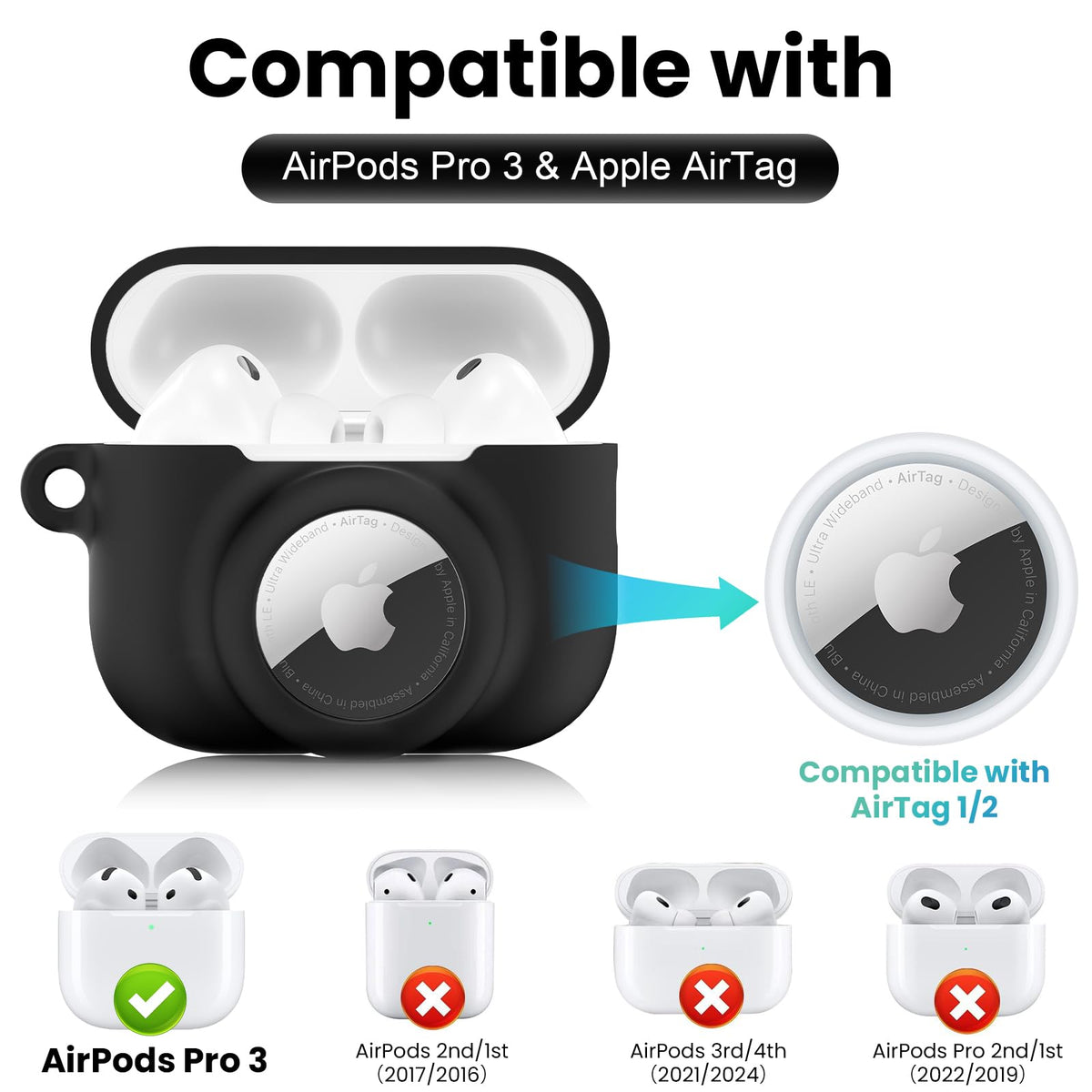 LDSXAY 360-degree silicone case shields AirPods Pro 3 from dust