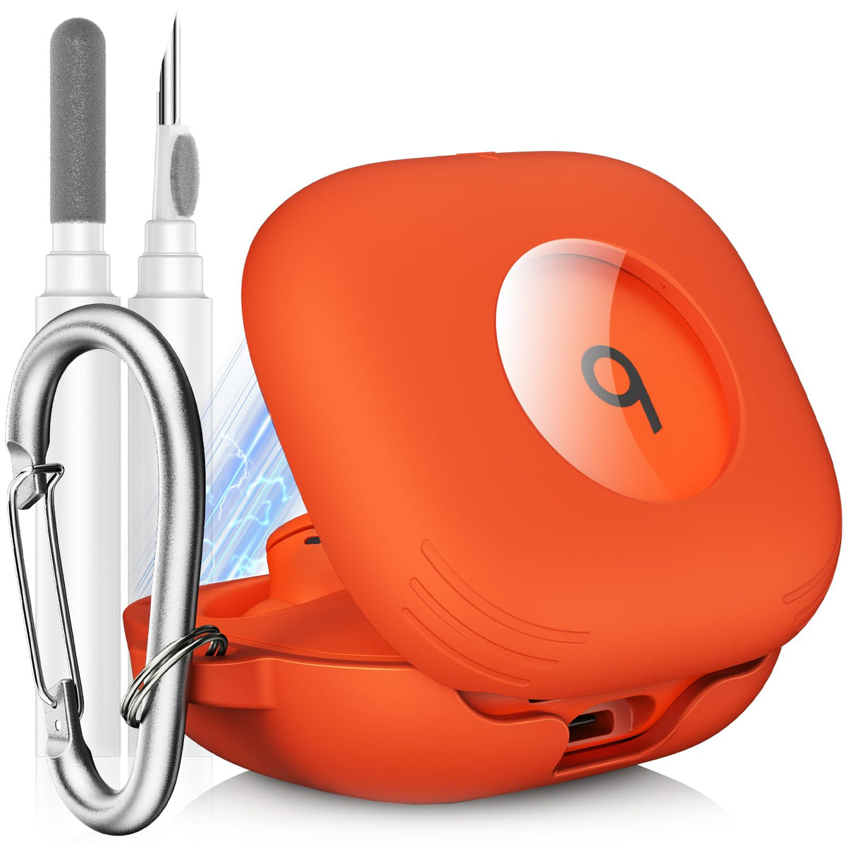 LDSXAY Powerbeats Fit case with magnetic lid keeps earbuds secure.