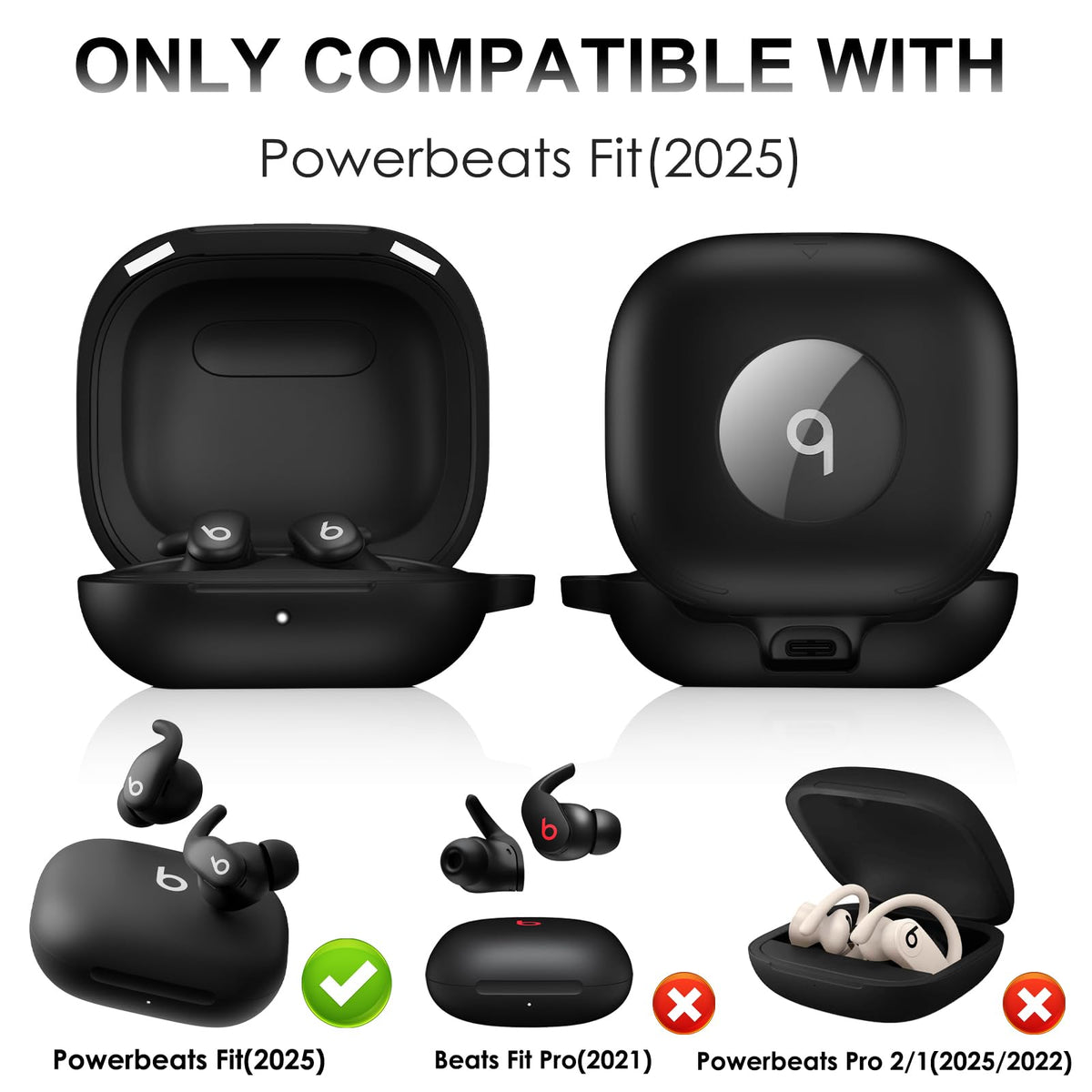 LDSXAY Powerbeats Fit magnetic lid keeps the case closed during drops.