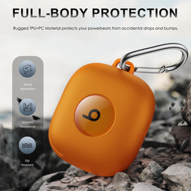 LDSXAY Powerbeats Pro 2 case with carabiner clip for portability.