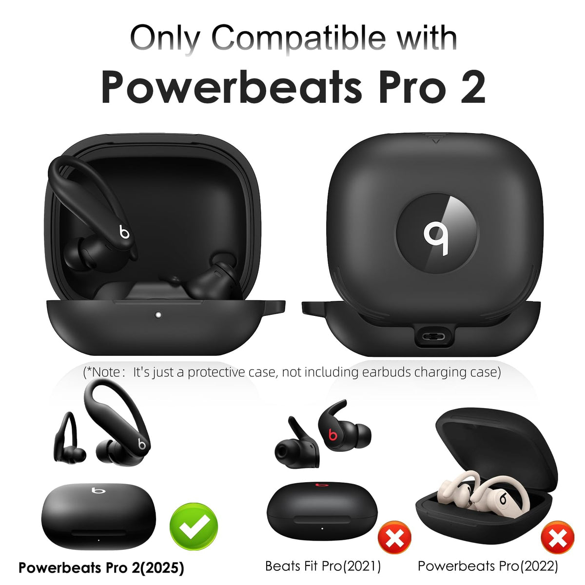 LDSXAY Powerbeats Pro 2 case with carabiner for clipping on bags