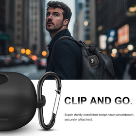 Transparent LDSXAY Powerbeats Pro 2 case shows logo while gripping securely