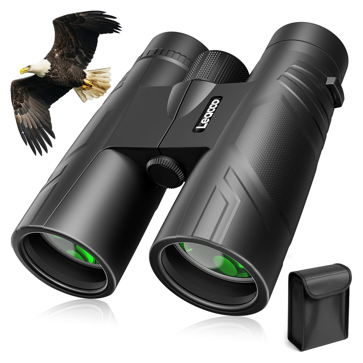 Leacco 10x25 compact binoculars front view highlights portable travel design