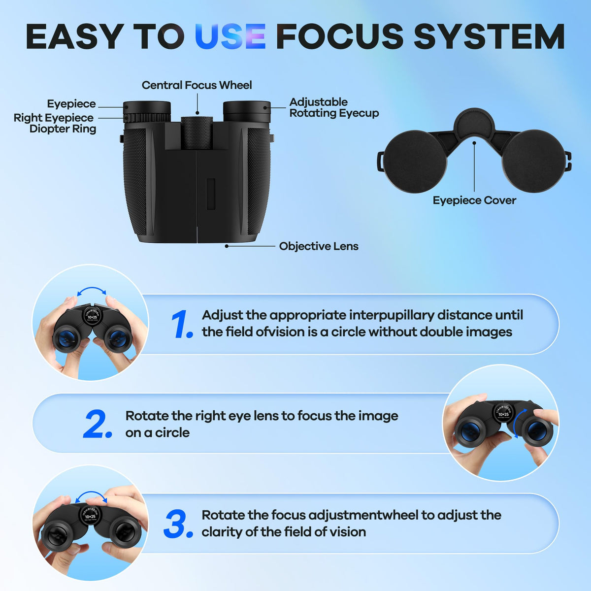 Leacco cruise-travel portable binoculars fit easily in a bag for sightseeing.