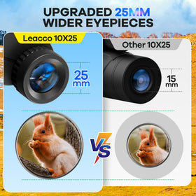 Leacco lightweight binoculars weigh 0.6 pounds for comfortable long observations.