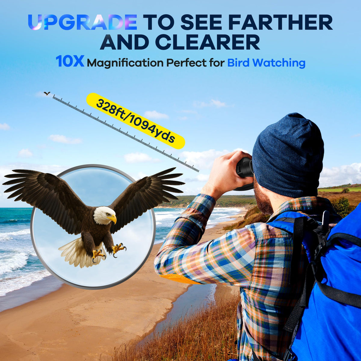 Leacco binoculars waterproof IPX7 for reliable performance in wet conditions.