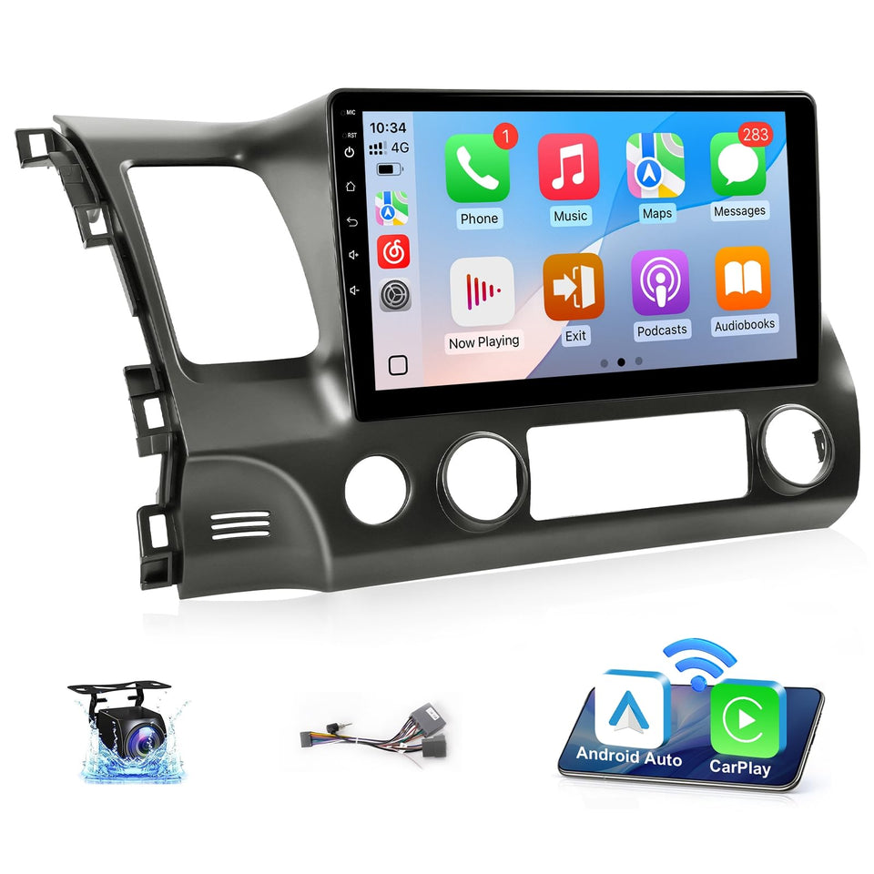 Leadfan 10.1-inch HD touchscreen installed in Honda Civic for intuitive control