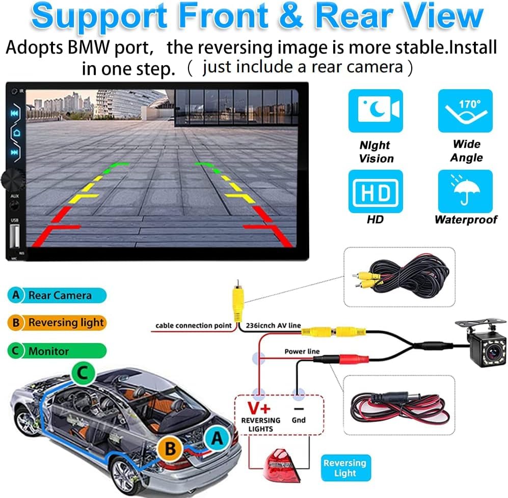 Leadfan 170-degree reversing camera provides wide, clear rear visibility