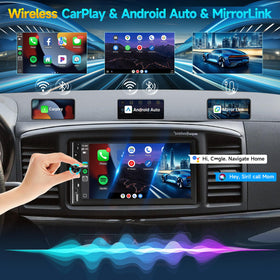 Leadfan 7-inch touchscreen display shows CarPlay and Android Auto integration for easy navigation.