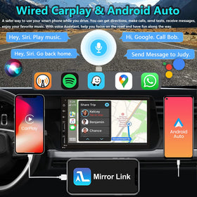 Leadfan display showing Apple CarPlay and Android Auto interface for hands-free control.