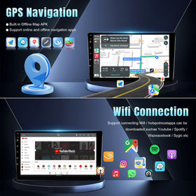Leadfan wireless Android Auto layout for quick app access on road