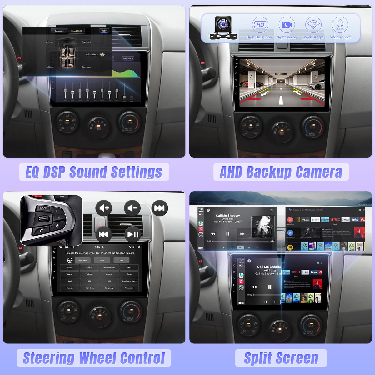 Leadfan unit fitted in Corolla dashboard showcasing upgraded cabin style