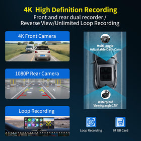 Leadtree 4K dash cam front camera captures sharp road footage
