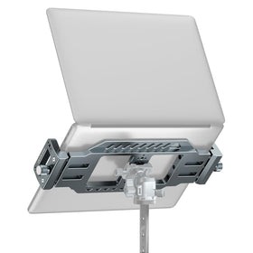 Leaplumin front view of mount showing secure laptop hold and stable setup