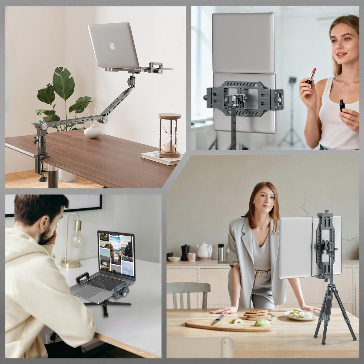 Leaplumin next to laptop showing compact size and portable convenience