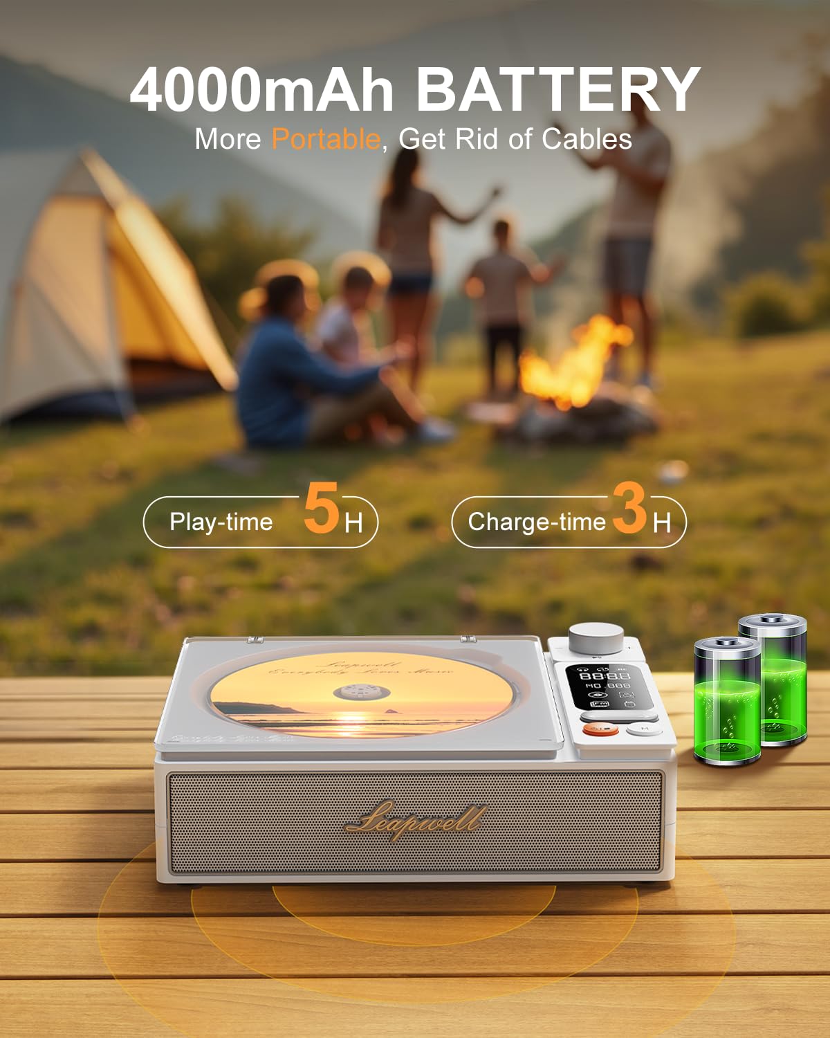 Leapwell CD Player FM radio for clear in-room entertainment.